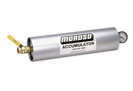 Moroso Oil Accumulator Pressurizes Engine Oil System During Cornering Or Start Ups