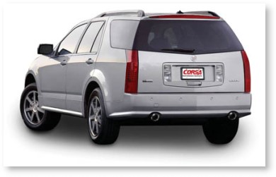 Corsa Cadillac SRX V8 4.6L Stainless Exhaust 2005-07 Dual Rear Exit Single Pro-Series 4.0 Tips