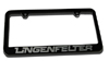 Lingenfelter CNC Logo License Plate Frames - Brilliant Black Pearl or Blue White Chrome Finish