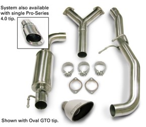 Corsa 14185 GTO 2004 Sport Cat back Exhaust System - Single Rear Exit with Pro-Series 4.0" Tip