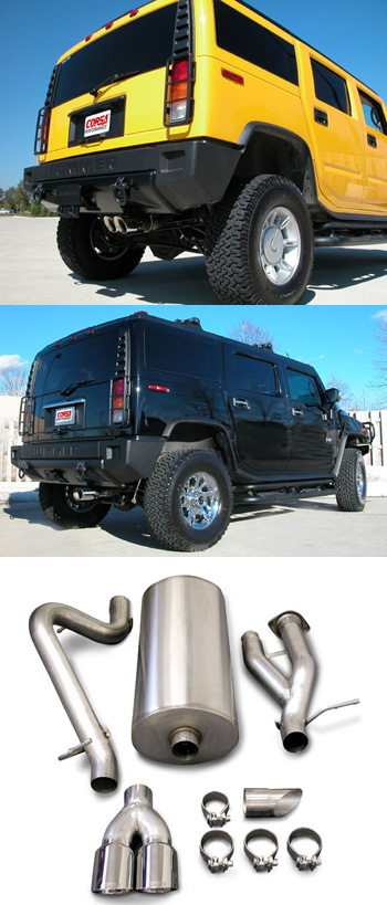 Corsa 14215 H2 Hummer 2003-2006 Touring Twin Pro-Series 4.0 Tips Sale Reg $1,146.65