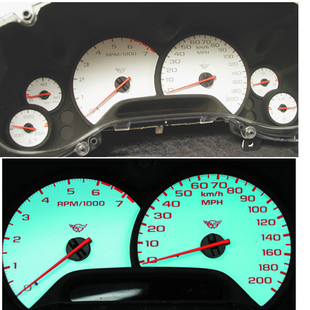 White Face Gauge Set C5 Corvette 1997 � 2004 Corvette C5 1997 - 2004