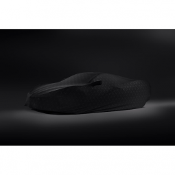 Premium Indoor Car Cover in Black with Debossed Crossed Flags Logo