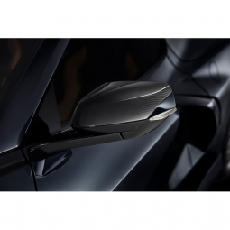 C8 Corvette Mirror Caps in Visible Carbon Fiber