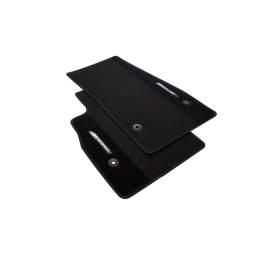 C8 Z06 First-Row Premium Carpeted Floor Mats in Jet Black with Jet Black Stitching and Z06 Script