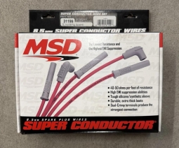 MSD 31199 Super Conductor Spark Plug Wire Set, 8 Cyl Multi-Angle Plug, Socket/HE