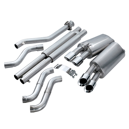 CORSA 14962 Xtreme 2.5 Dual Rear Exit Full Cat-Back Exhaust System with Twin 4 Pro-Series Tip for Chevy Corvette C5 and C5 Z06 1997-2004 